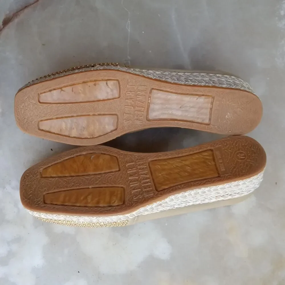 Stuart-weitzman Women's Gold and Tan Espadrilles
